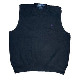Vintage Polo Ralph Lauren Sweater Vest Mens Size XL Knit Lambswool V Neck 90s